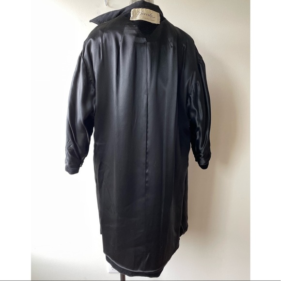 Vintage Seymour Fox Black Wool & Cashmere Bow Accent Button Coat - Picture 13 of 16